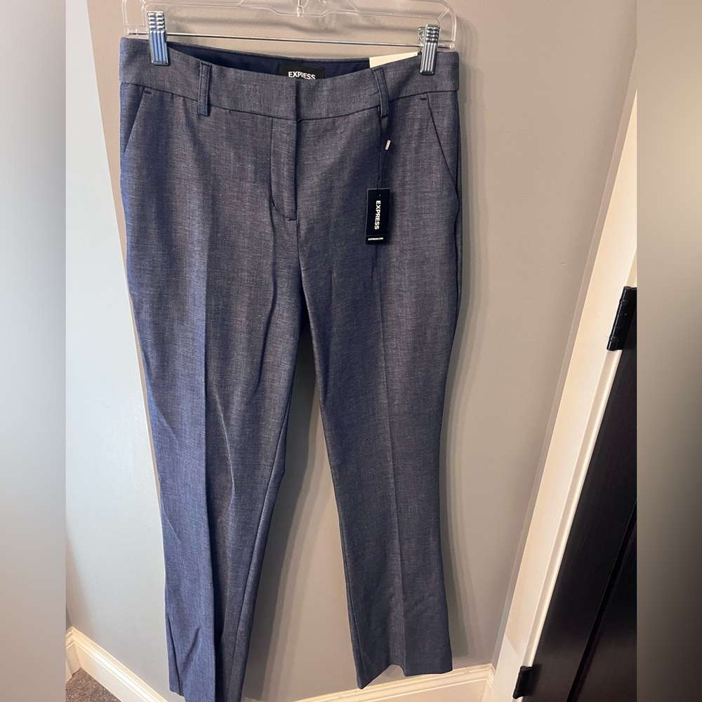 Express Navy Blue Columnist Barely Boot Dress Pants - 8R NWT